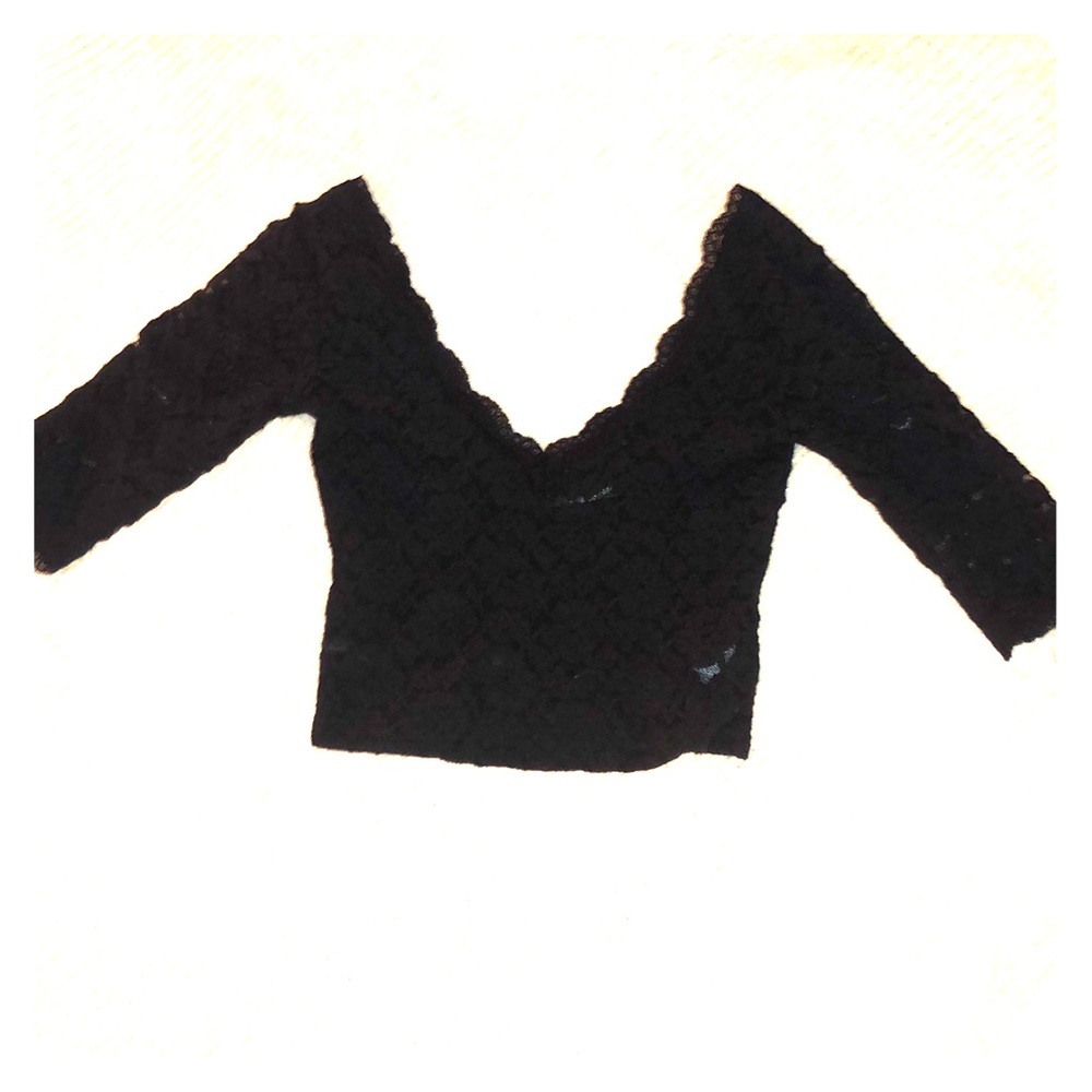 Tight black lace top